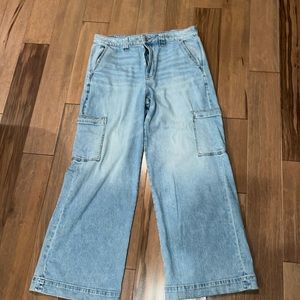 AE dreamy drape baggy wide leg cargo jeans